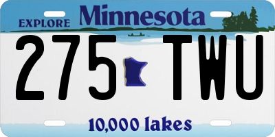 MN license plate 275TWU
