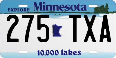 MN license plate 275TXA