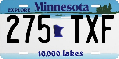 MN license plate 275TXF