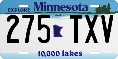 MN license plate 275TXV