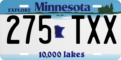 MN license plate 275TXX
