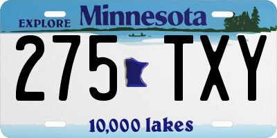 MN license plate 275TXY