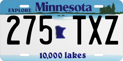 MN license plate 275TXZ