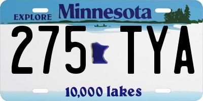 MN license plate 275TYA