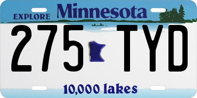 MN license plate 275TYD