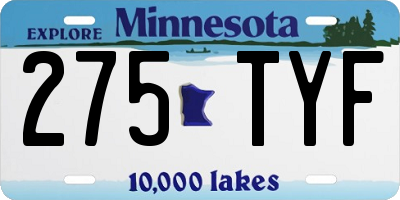 MN license plate 275TYF