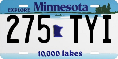 MN license plate 275TYI