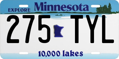 MN license plate 275TYL