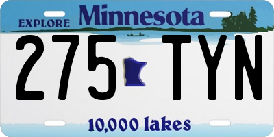 MN license plate 275TYN