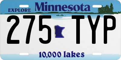 MN license plate 275TYP