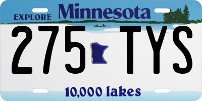 MN license plate 275TYS