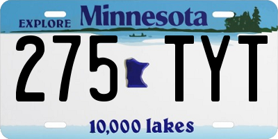 MN license plate 275TYT
