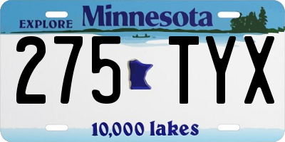 MN license plate 275TYX