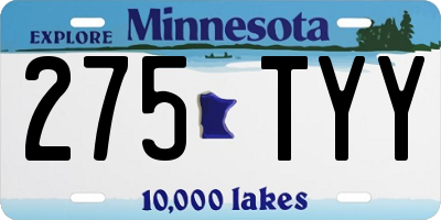 MN license plate 275TYY