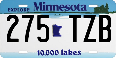 MN license plate 275TZB