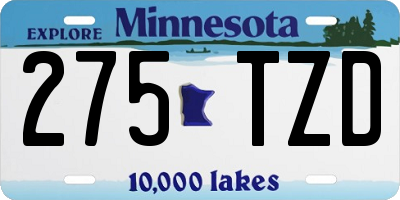 MN license plate 275TZD