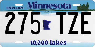 MN license plate 275TZE