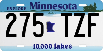 MN license plate 275TZF