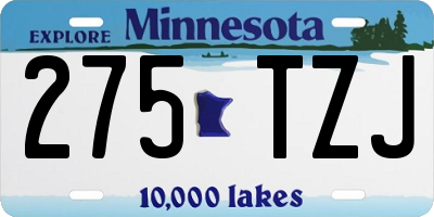 MN license plate 275TZJ