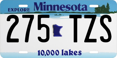 MN license plate 275TZS