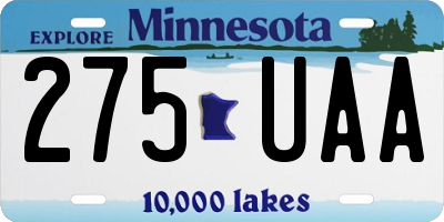 MN license plate 275UAA
