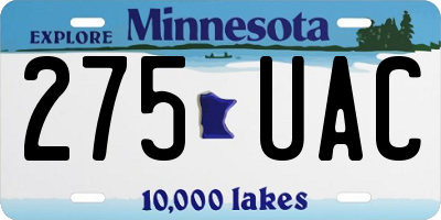 MN license plate 275UAC