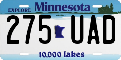 MN license plate 275UAD