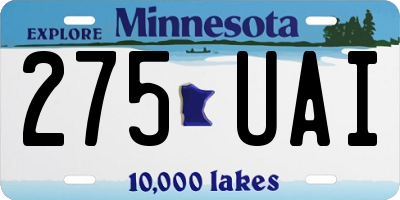 MN license plate 275UAI