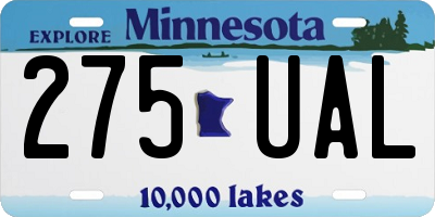MN license plate 275UAL