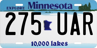 MN license plate 275UAR
