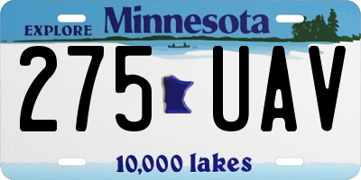 MN license plate 275UAV