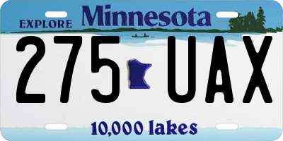 MN license plate 275UAX