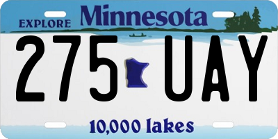 MN license plate 275UAY