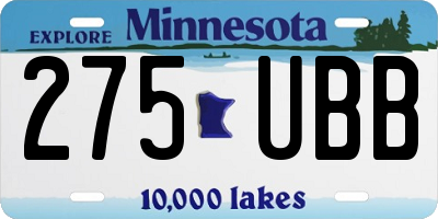 MN license plate 275UBB