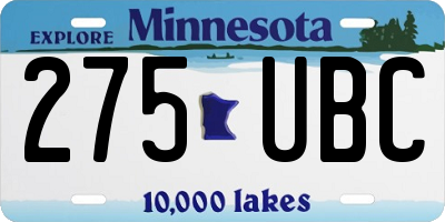 MN license plate 275UBC