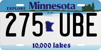 MN license plate 275UBE