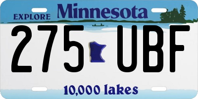 MN license plate 275UBF