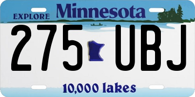 MN license plate 275UBJ