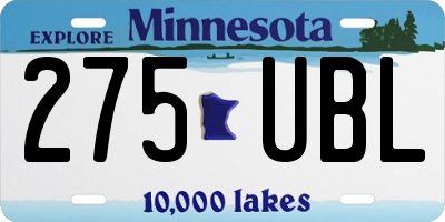 MN license plate 275UBL
