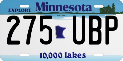 MN license plate 275UBP