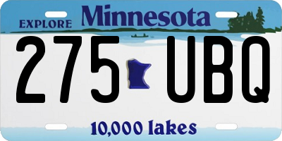 MN license plate 275UBQ