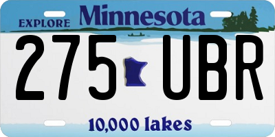 MN license plate 275UBR