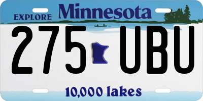 MN license plate 275UBU