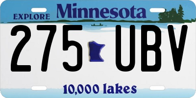 MN license plate 275UBV