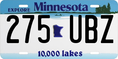 MN license plate 275UBZ