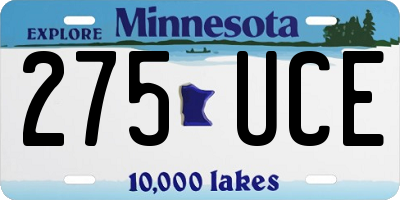 MN license plate 275UCE