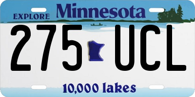 MN license plate 275UCL