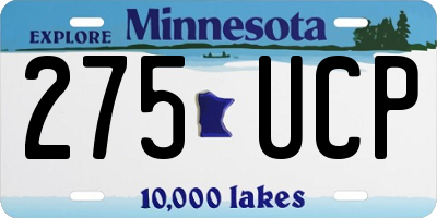 MN license plate 275UCP