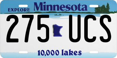MN license plate 275UCS