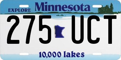 MN license plate 275UCT